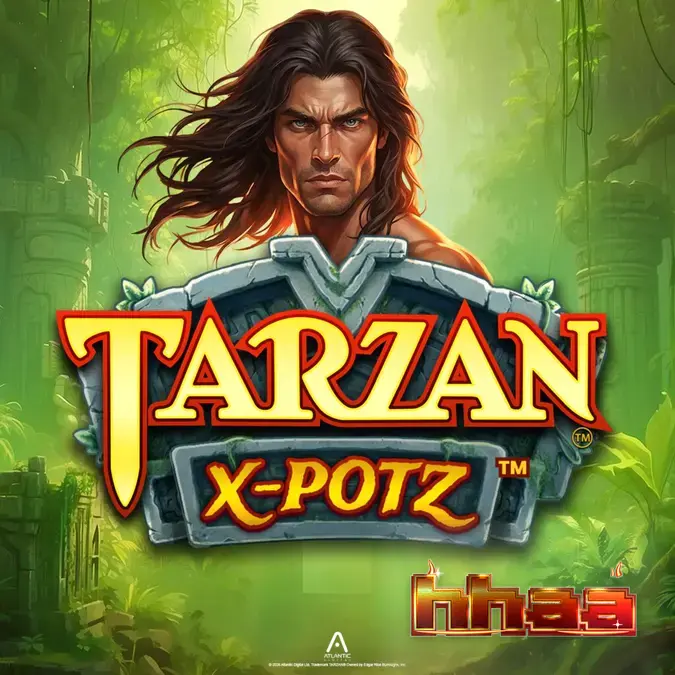 Interface do jogo Tarzan X-Potz com elementos de selva e totens